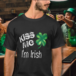 Camiseta St. Patrick's Day me besa soy negro irlandés