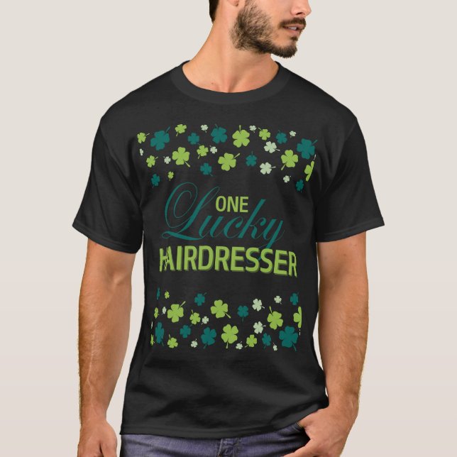 Camiseta St. Patrick's Day One Lucky Hairdresser Clover (Anverso)