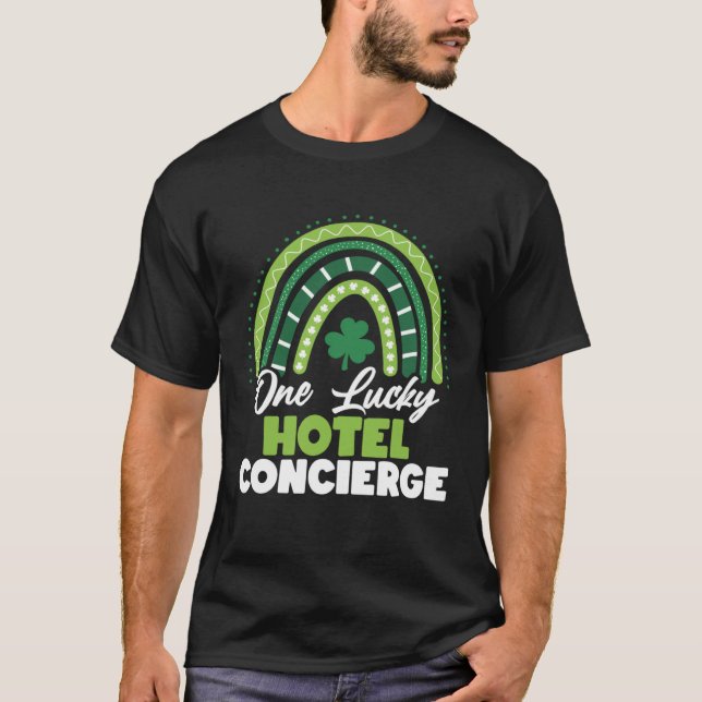 Camiseta St Patricks Day One Lucky Hotel Concierge (Anverso)