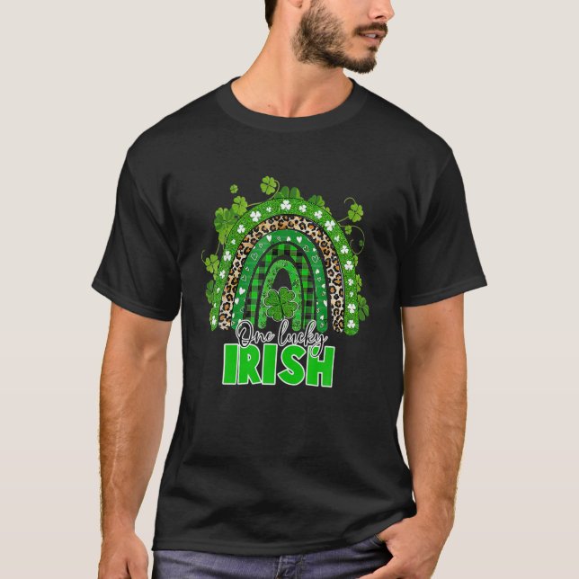Camiseta St Patrick's Day One Lucky Irish Rainbow Shamrock (Anverso)