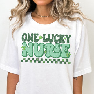Camiseta St. Patricks Day One Lucky Nurse, enfermera retro