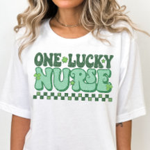 St. Patricks Day One Lucky Nurse, enfermera retro