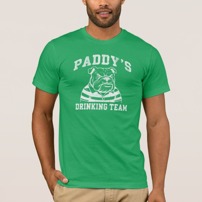 Camiseta St. Patrick's Day Paddy's Drinking Team Bulldog (Anverso)