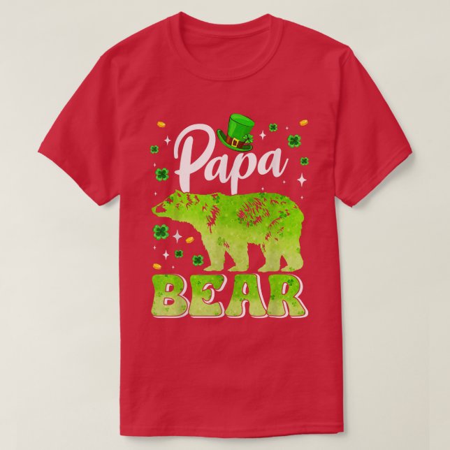 Camiseta St Patricks Day Papa Bear Family Matching  (Diseño del anverso)
