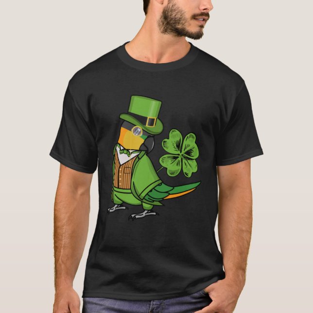 Camiseta St Patricks Day Parrot I Black headed Caique (Anverso)