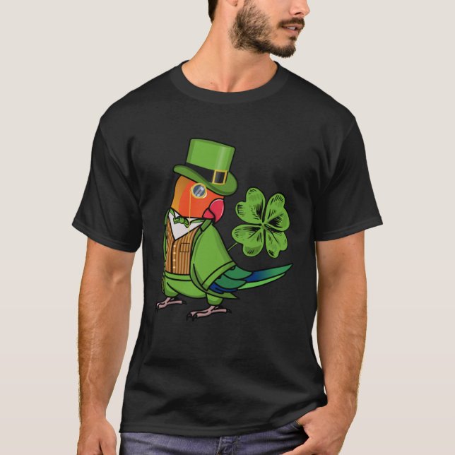 Camiseta St Patricks Day Parrot I Fischers Lovebird (Anverso)