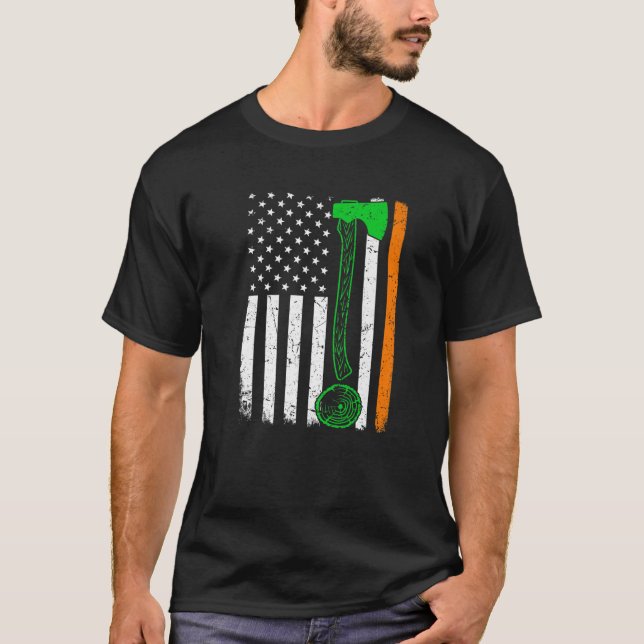 Camiseta St Patrick's Day Patriotic Woodworking Irish Ameri (Anverso)