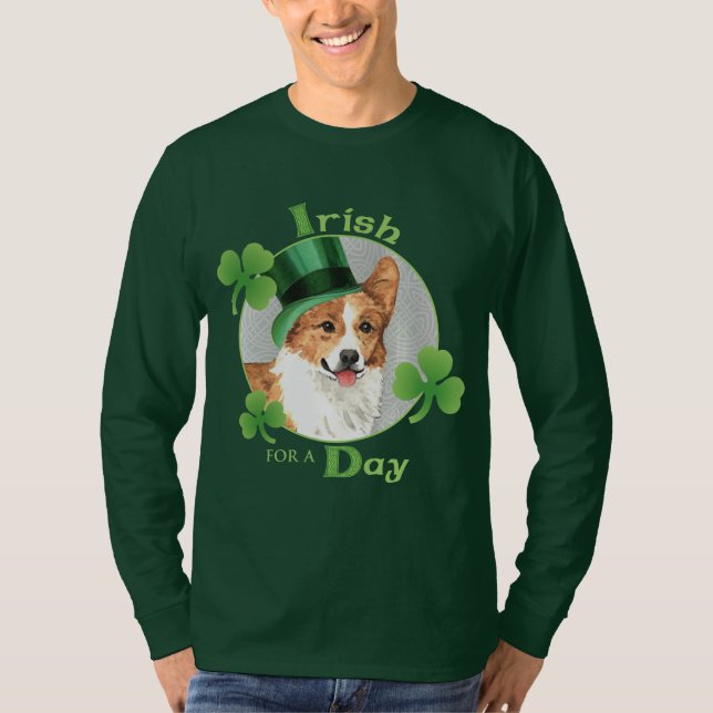 Camiseta St. Patrick's Day Pembroke Welsh Corgi (Anverso)