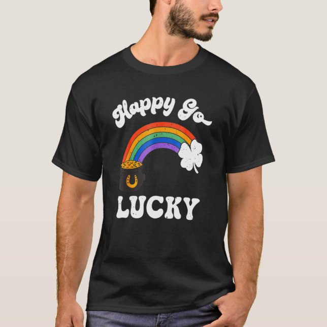 Camiseta St Patrick's Day Pot Of Leprechaun Gold Rainbow Ha (Anverso)
