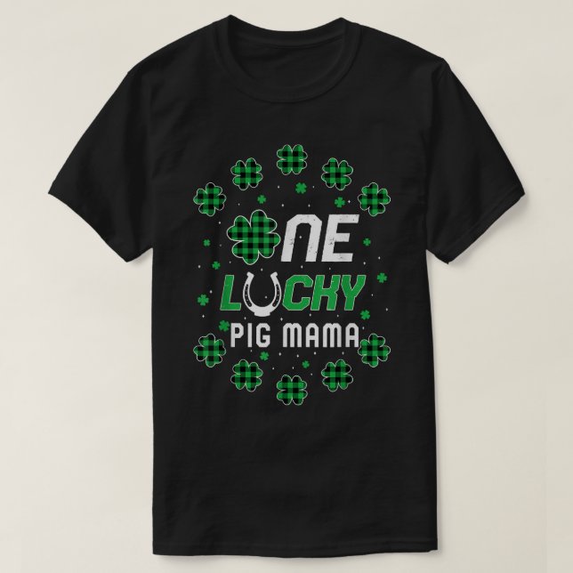 Camiseta St Patricks Day PreK Kinder One Lucky Pig Mama (Diseño del anverso)