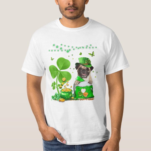 Camiseta St Patricks Day Pug Lover Irlandés (Anverso)
