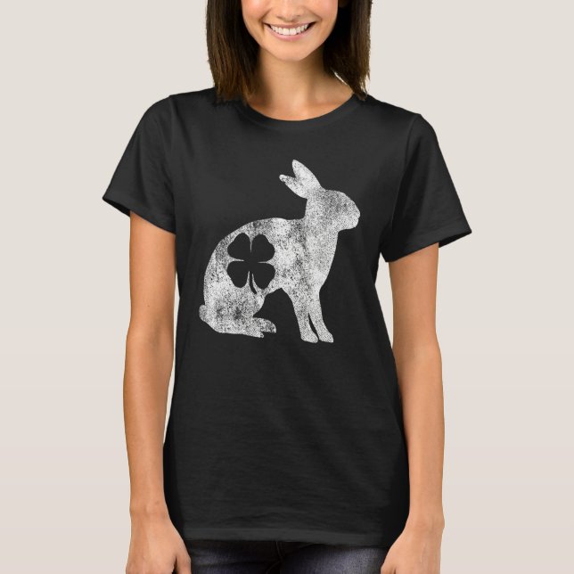 Camiseta St Patrick's Day Rabbit Bunny Irish Green Shamrock (Anverso)
