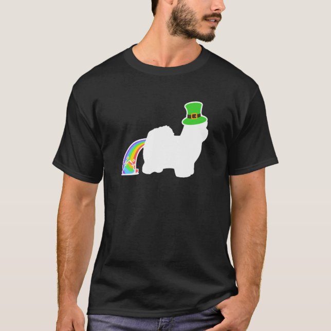 Camiseta St Patrick's Day Rainbow Dog Coton de Tulear (Anverso)