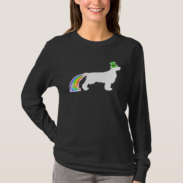 Camiseta St. Patrick's Day Rainbow Dog Field Spaniel (Anverso)