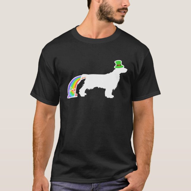 Camiseta St. Patrick's Day Rainbow Dog Field Spaniel (Anverso)