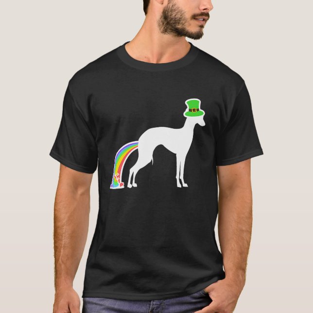 Camiseta St Patrick's Day Rainbow Dog  Italian Greyhound (Anverso)