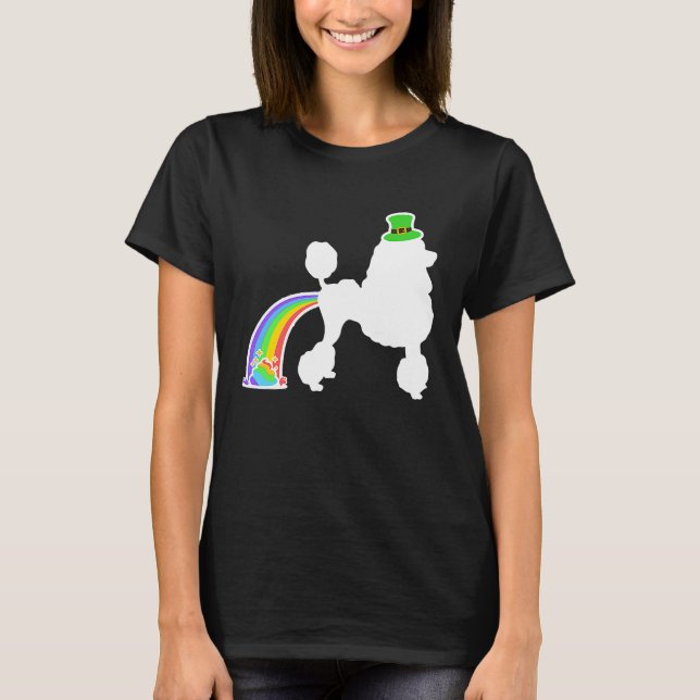 Camiseta St Patrick's Day Rainbow Dog  Poodle (Anverso)