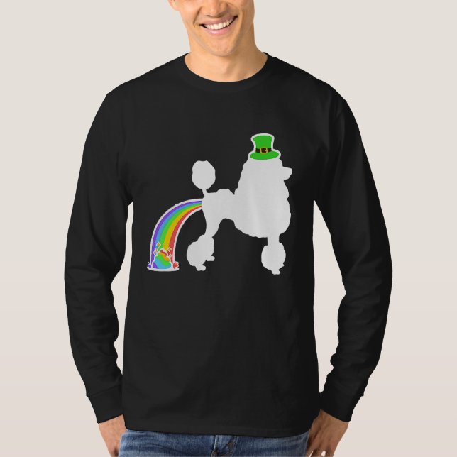 Camiseta St Patrick's Day Rainbow Dog  Poodle (Anverso)