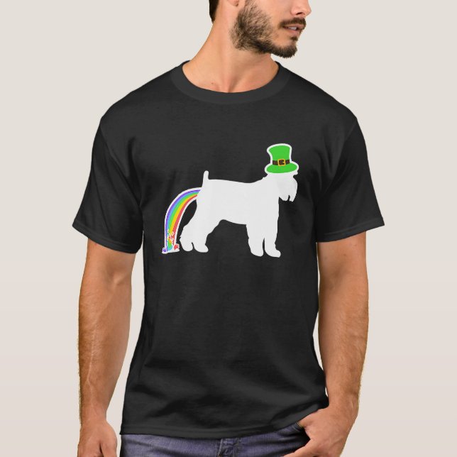 Camiseta St Patrick's Day Rainbow Dog  Schnauzer (Anverso)