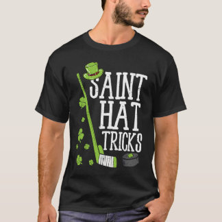 Camiseta St Patricks Day Saint Hat Tricks Hockey Shamrock K