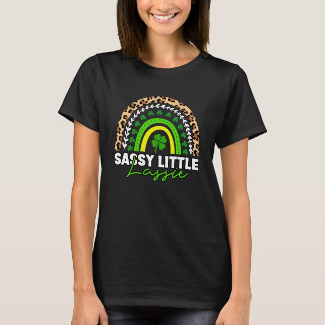 Camiseta St Patricks Day Sassy Little Lassit Shirt Teen Gir (Anverso)