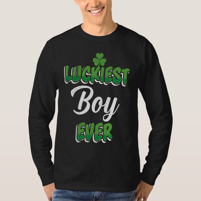 Camiseta St Patrick's Day saying Luckiest Boy ever (Anverso)