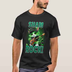 Camiseta St Patricks Day Sham Rock Cats St Paddys Rocker C