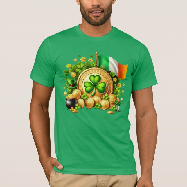 Camiseta St. Patrick's Day Shamrock and Gold Irish (Anverso)