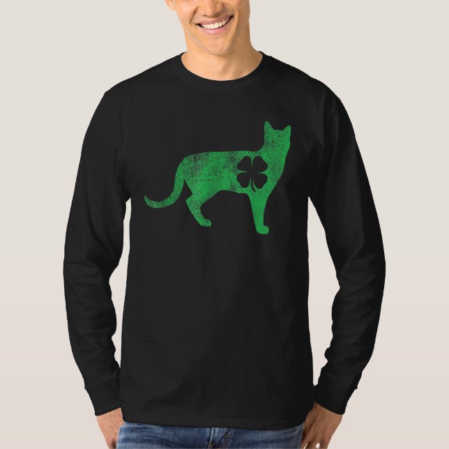 Camiseta St Patrick's Day Shamrock Cat Irish Catrick's Catt (Anverso)