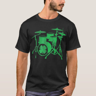 Camiseta St Patricks Day Shamrock Drummer Irlandés Green Dr