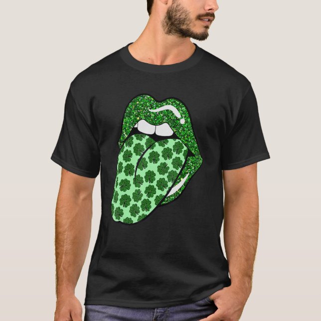 Camiseta St Patricks Day Shamrock for Women C Lips (Anverso)