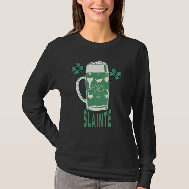 Camiseta St Patricks Day Shamrock Irish Beer Drinking Slain (Anverso)