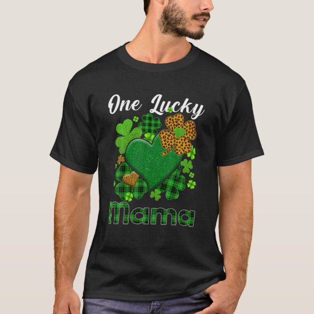 Camiseta St Patricks Day Shamrock Leopard Buffalo Plaid (Anverso)