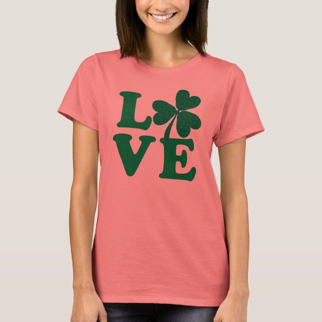 Camiseta St. Patrick's Day Shamrock Love (Anverso)