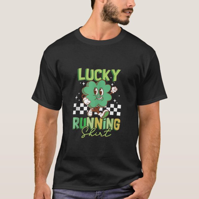 Camiseta St Patricks Day Shamrock Lucky Runnin Funny Runner (Anverso)