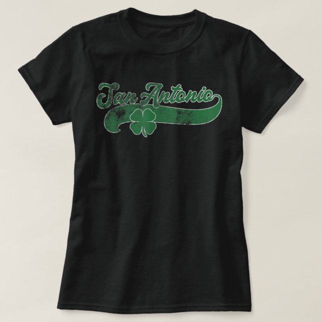 Camiseta St Patrick's Day Shamrock San Antonio Texas Tx Gif (Diseño del anverso)