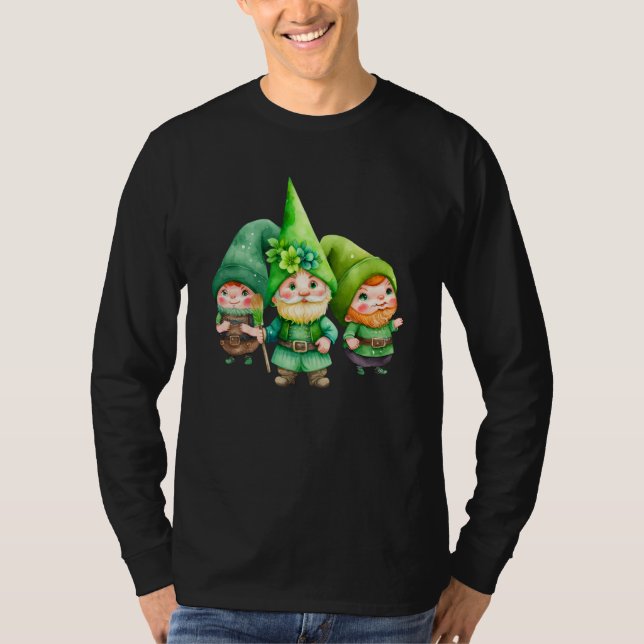 Camiseta St Patricks Day Shamrock Shirt Three Gnomes St Pat (Anverso)