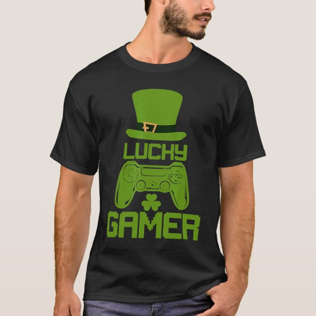 Camiseta St Patricks Day Shamrock  St Patrick Lucky Gamer (Anverso)