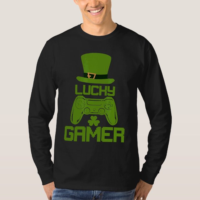 Camiseta St Patricks Day Shamrock  St Patrick Lucky Gamer (Anverso)