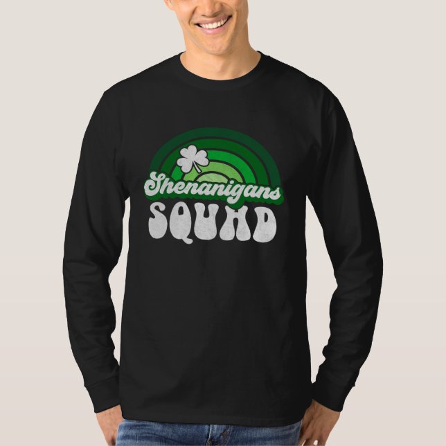 Camiseta St Patricks Day Shenanigans Squad Groovy Style Iri (Anverso)