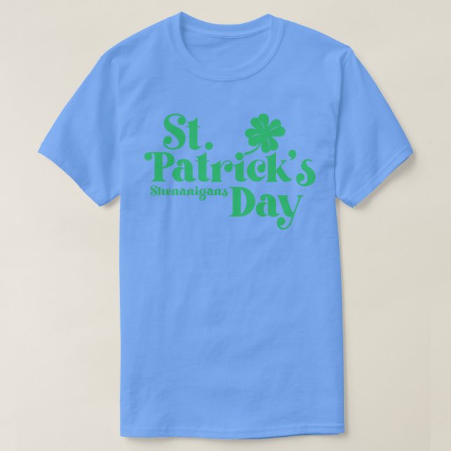 Camiseta St Patricks Day Shenanigans Vintage Green Text (Diseño del anverso)
