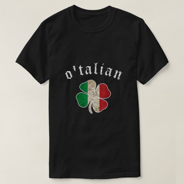 Camiseta St Patricks Day Shirt Irish Otalian Italia Shamroc (Diseño del anverso)