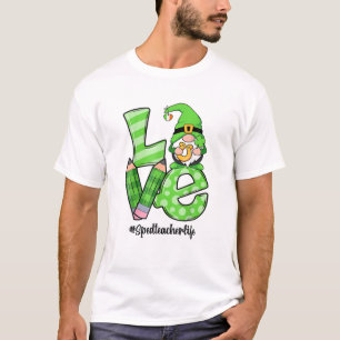 Camiseta St Patricks Day Sped Teacher Gnome Aman la vida af