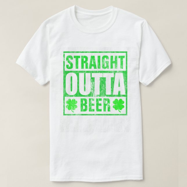 Camiseta St Patricks Day Straight Outta Beer DS (Diseño del anverso)