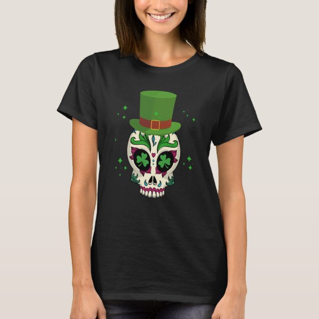 Camiseta St Patricks Day Sugar Skull Saint Patricks Day of  (Anverso)
