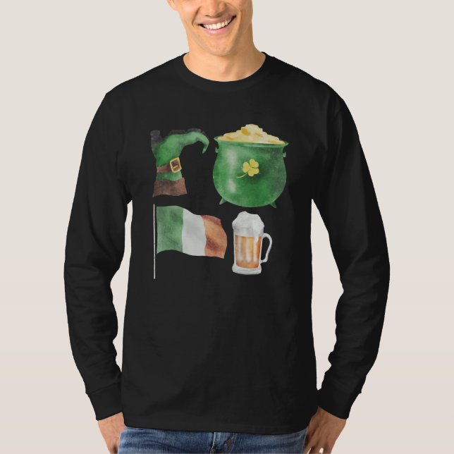 Camiseta St Patrick's Day Symbols Fun Graphic (Anverso)