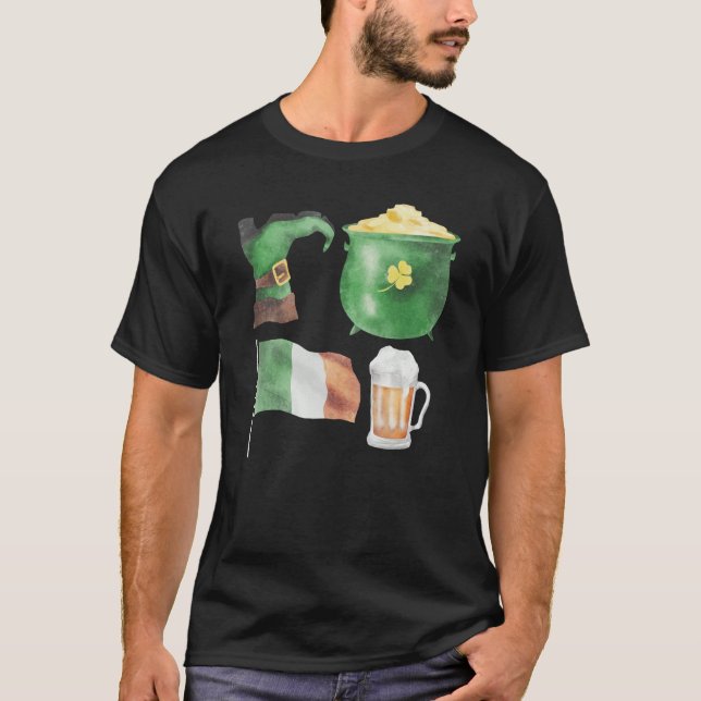 Camiseta St Patrick's Day Symbols Fun Graphic (Anverso)