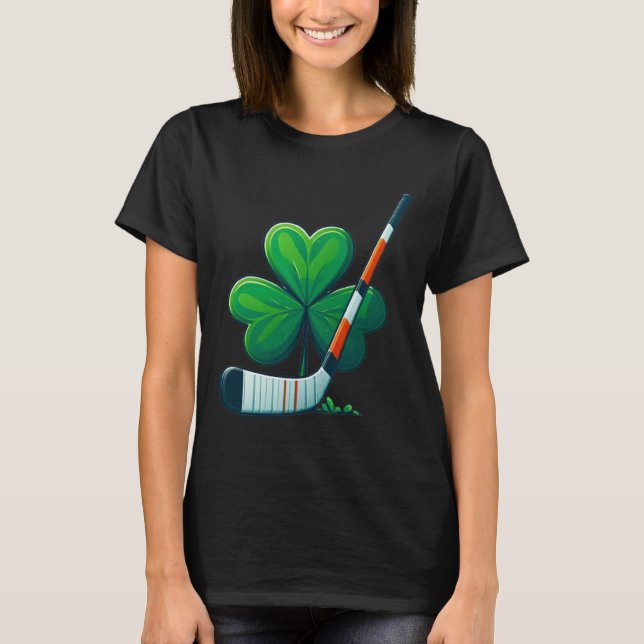 Camiseta St Patricks Day Tee Shamrock Shirt Hockey St Patri (Anverso)
