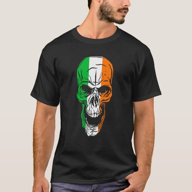 Camiseta St Patricks Day To Saint Paddy's Skull Flag Irelan (Anverso)