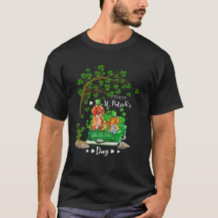 Camiseta St Patricks Day Truck Dachshund Family Shamrock Cl